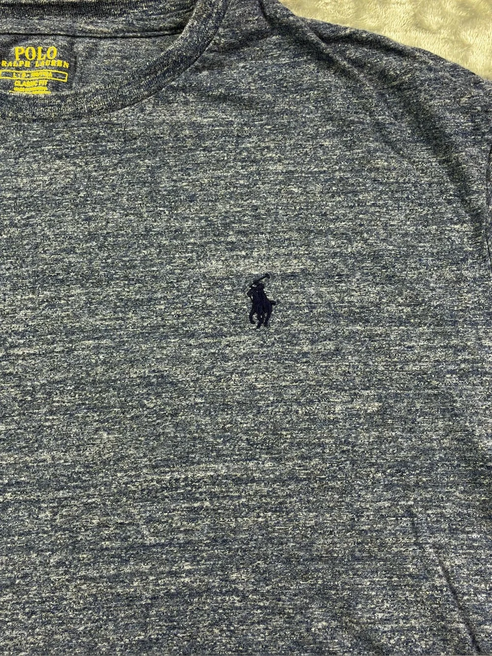 Polo Ralph Lauren Classic Fit T-Shirt Size Large Heather Navy Cotton Casual Pony